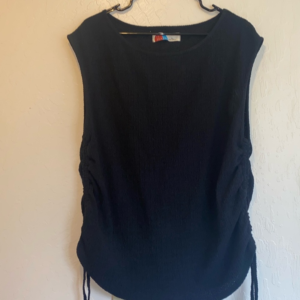 NWOT Free People Beach Blk top size XL with ruching side detail
